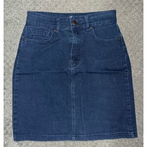 Junee Dark Wash Denim Skirt Women's Size XS Cotton Spandex Straight